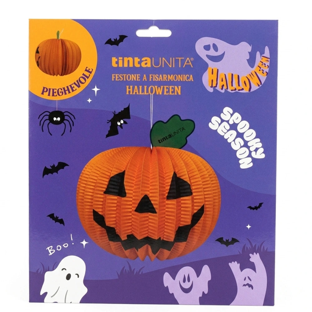 Tinta Unita Festone Halloween Zucca Arancione Pieghevole