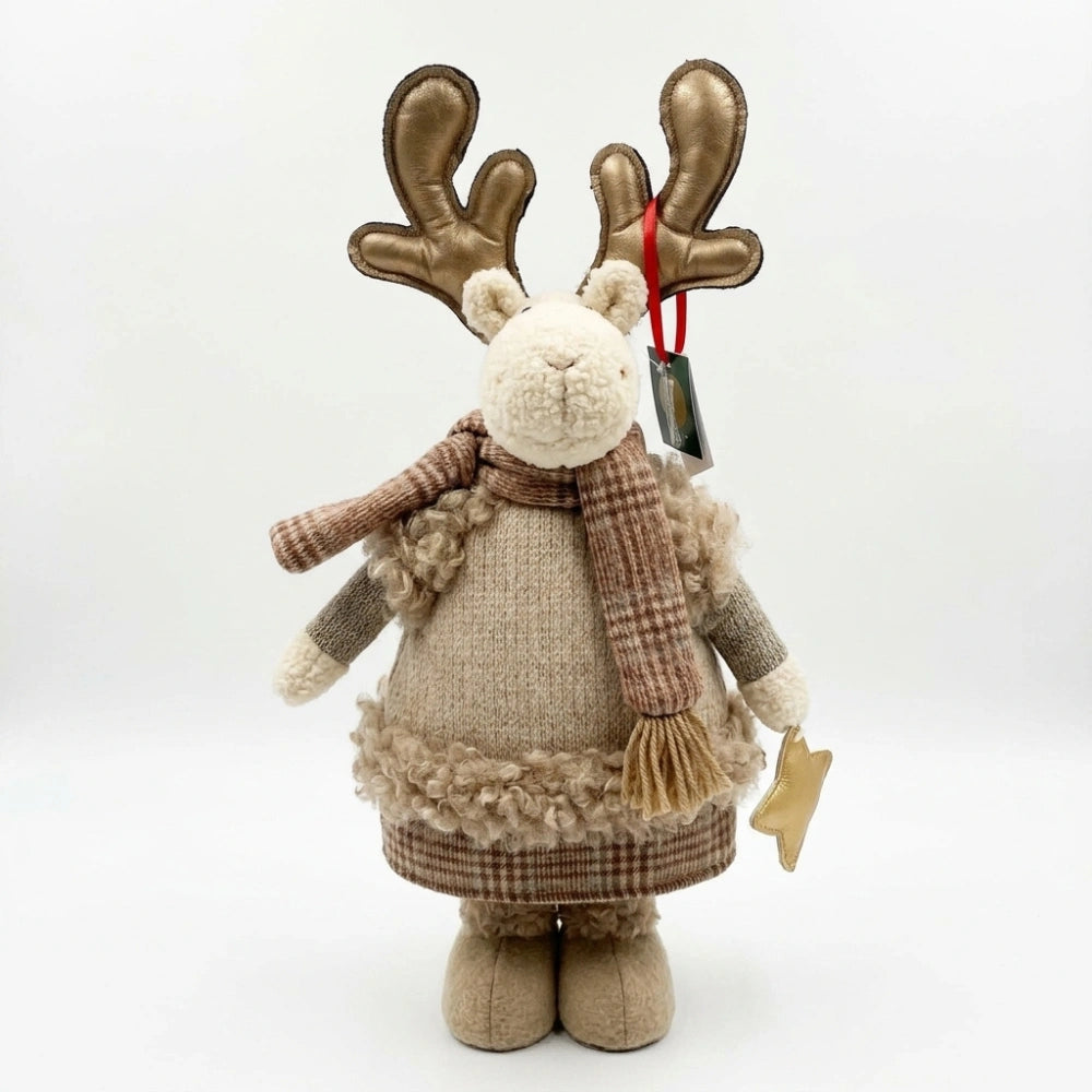 Silani Renna del Bosco Natalizia Beige 52 cm