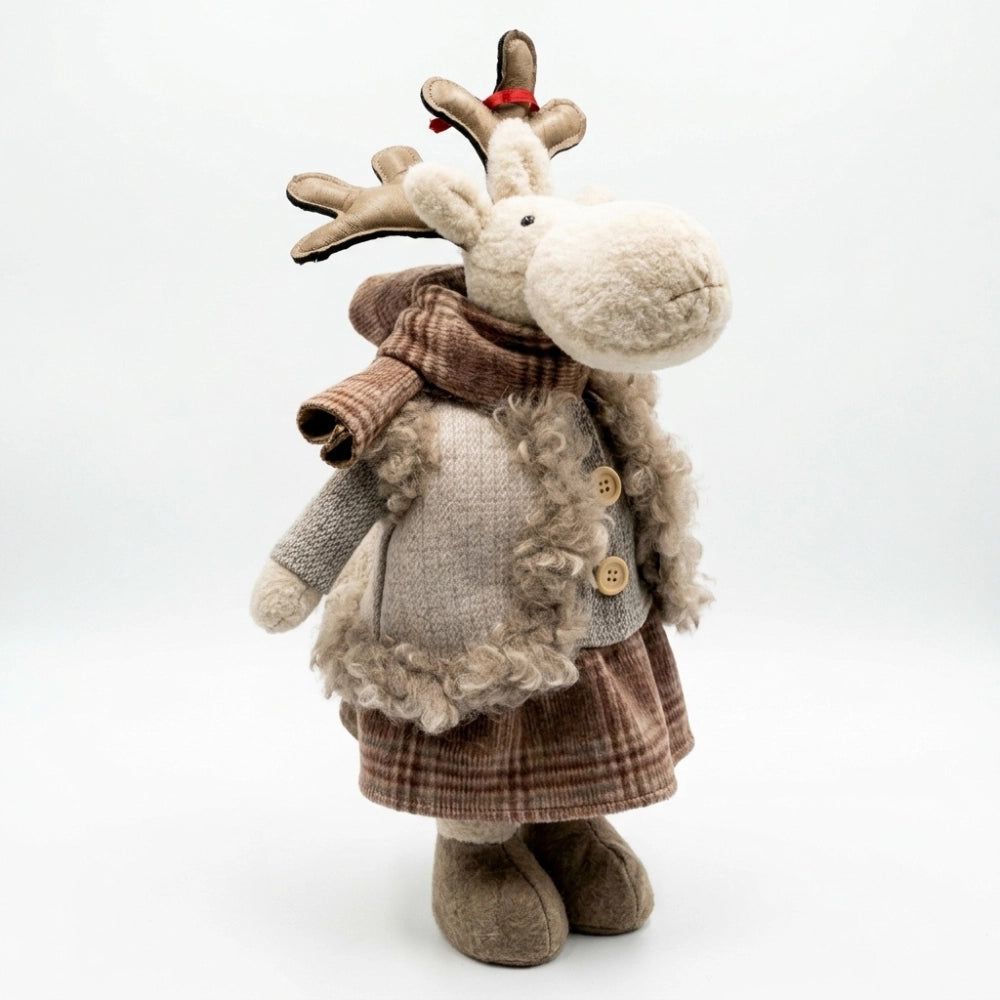 Silani Renna del Bosco Natalizia Beige 52 cm