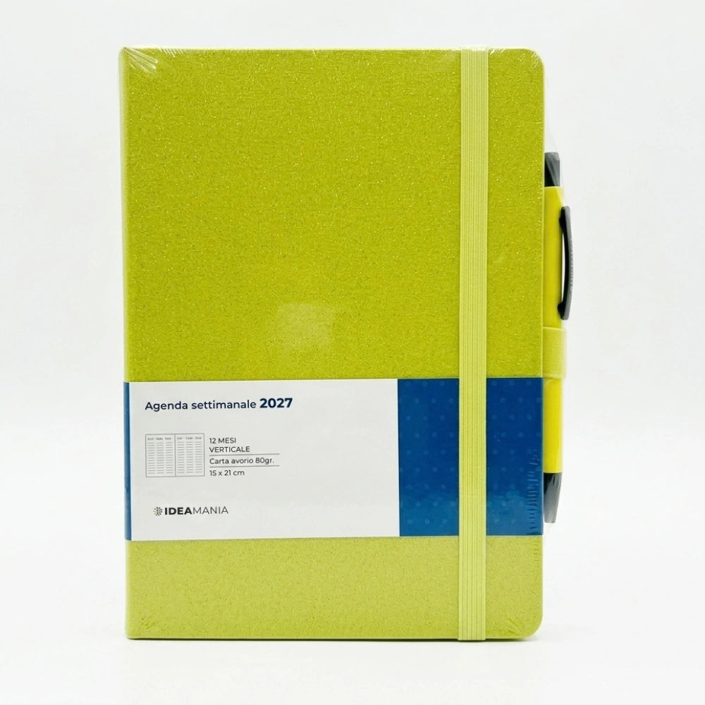 Agenda settimanale 2027 glitter con penna Ideamania by Seven 15 × 21 cm