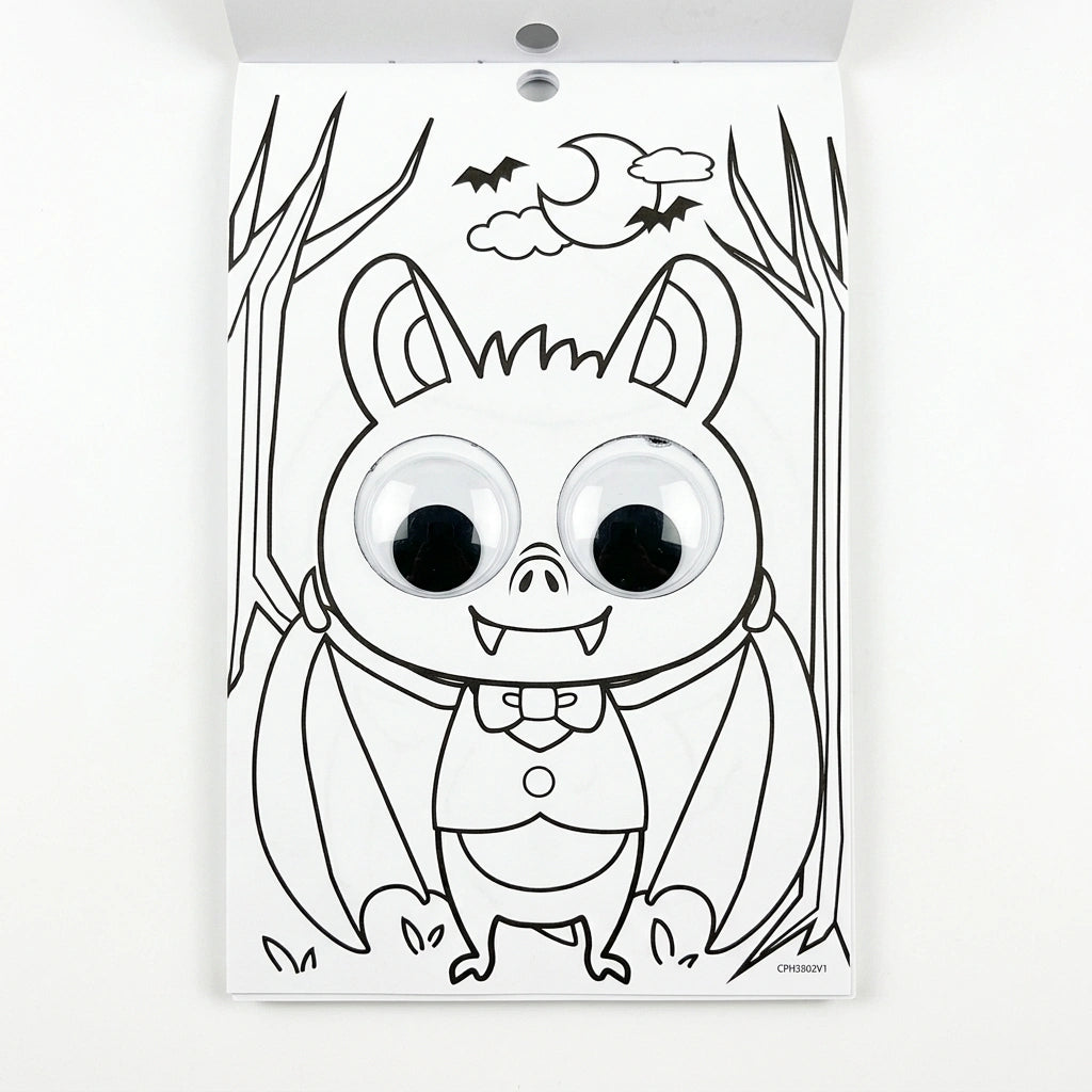 Tinta Unita Album Halloween con Sticker e Occhi Mobili – 2 Fantasie