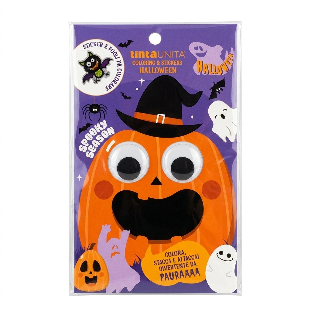 Tinta Unita Album Halloween con Sticker e Occhi Mobili – 2 Fantasie