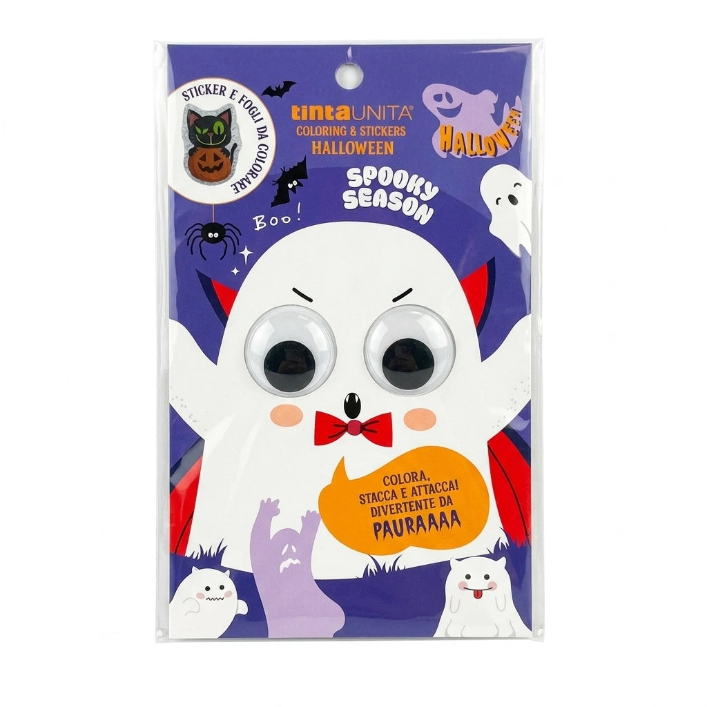 Tinta Unita Album Halloween con Sticker e Occhi Mobili – 2 Fantasie
