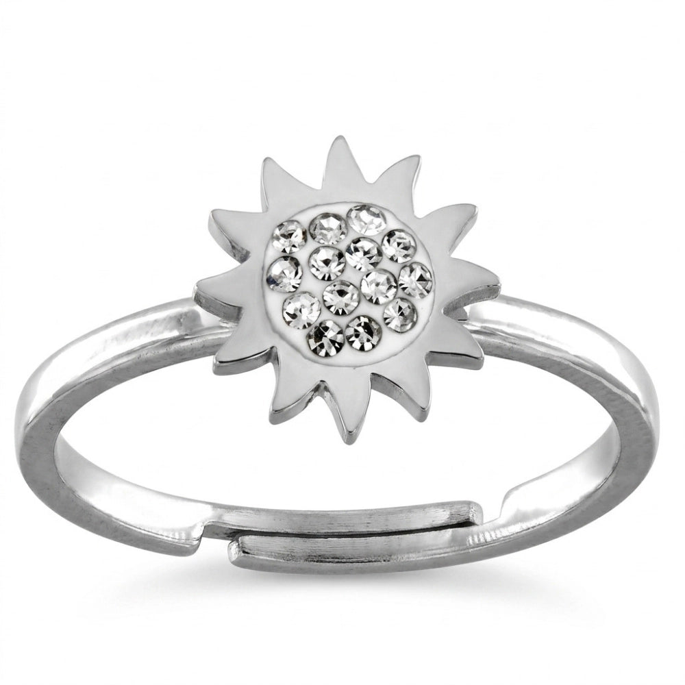 Anello Donna in Acciaio Sole con Zirconi – Aqua