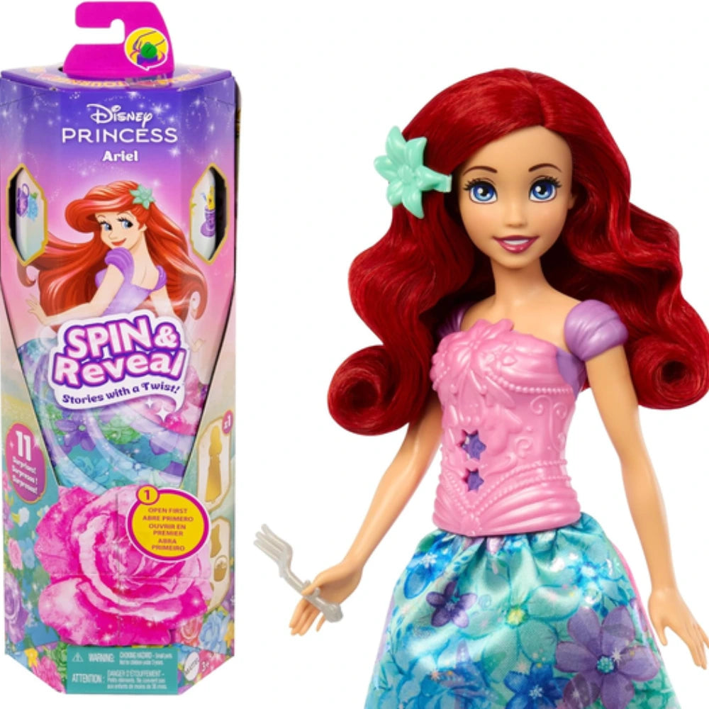 Disney Princess Ariel Spin & Reveal bambola con 11 sorprese