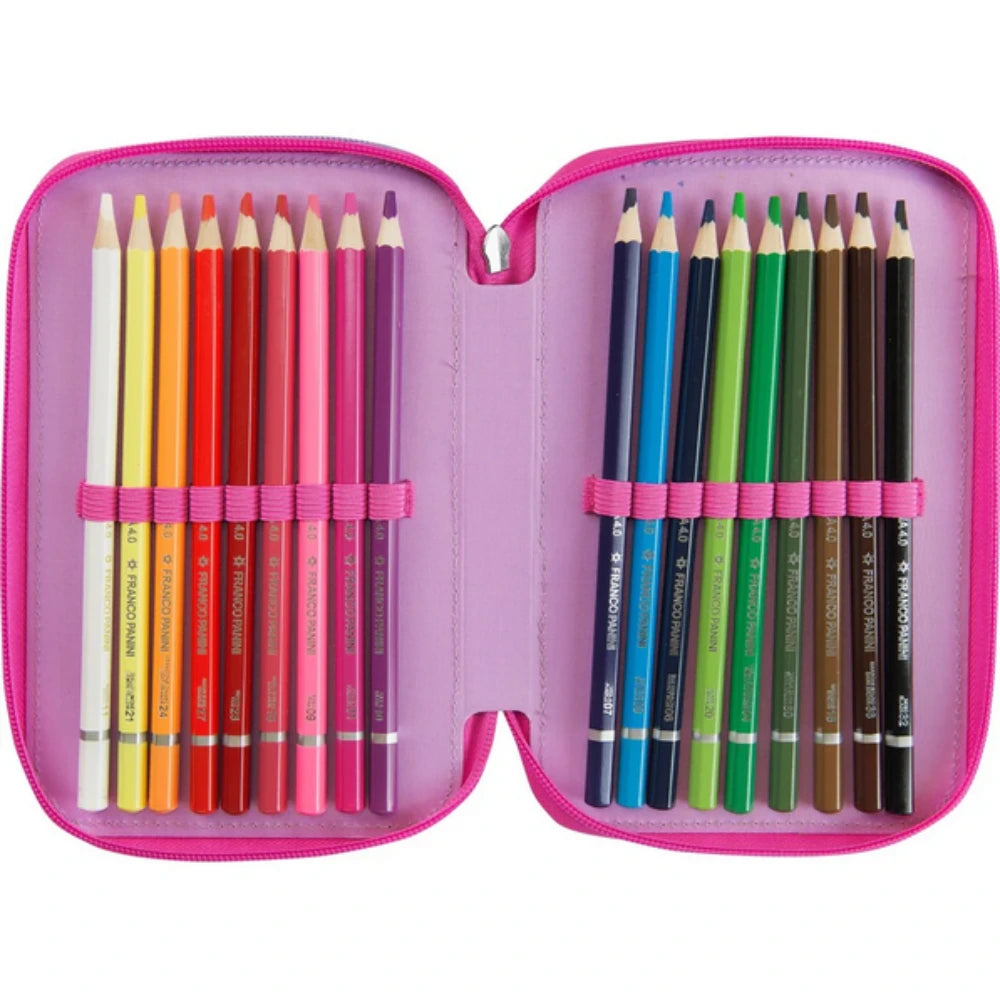 Astuccio 3 Zip Comix Ultra Bright Rosa – Completo con 18 Pennarelli e 18 Matite Colorate