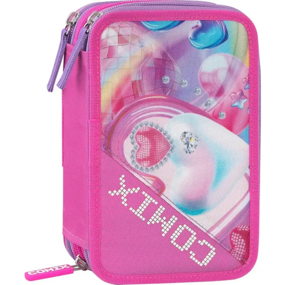 Astuccio 3 Zip Comix Ultra Bright Rosa – Completo con 18 Pennarelli e 18 Matite Colorate