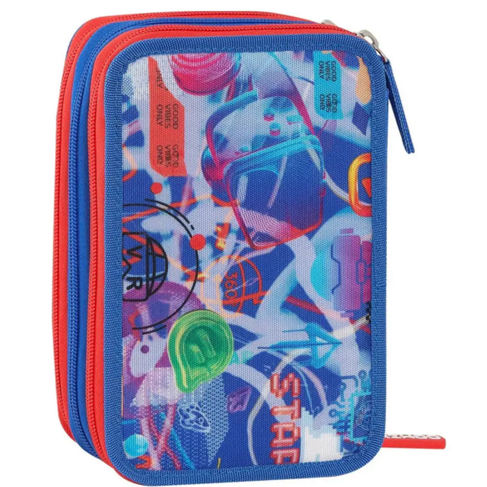 Astuccio 3 Zip Comix Ultra Bright Blu 2026 – Completo con 18 Pennarelli e 18 Matite Colorate
