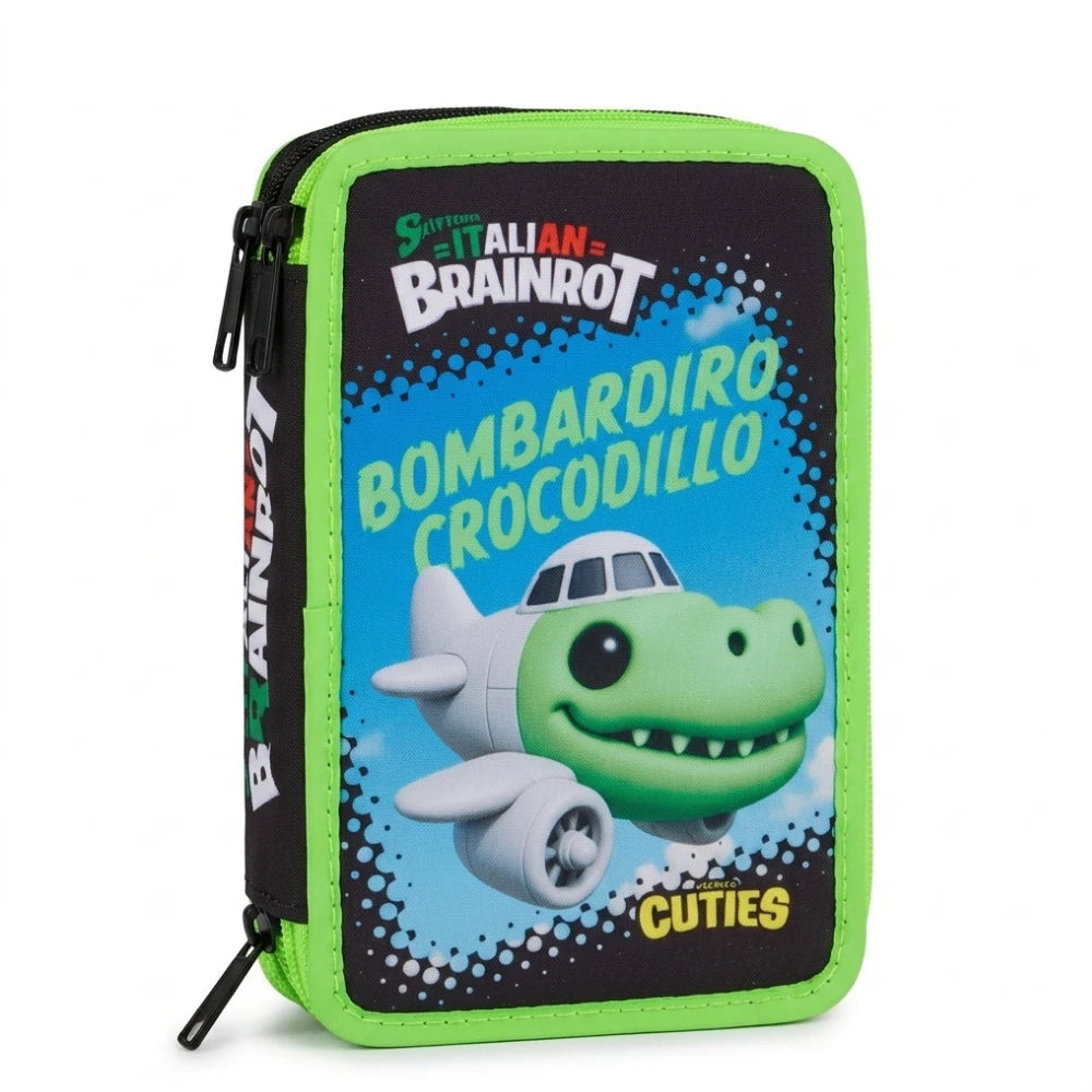 Astuccio 3 Zip Skifidol Italian Brainrot Bombardiro Crocodillo – vista frontale