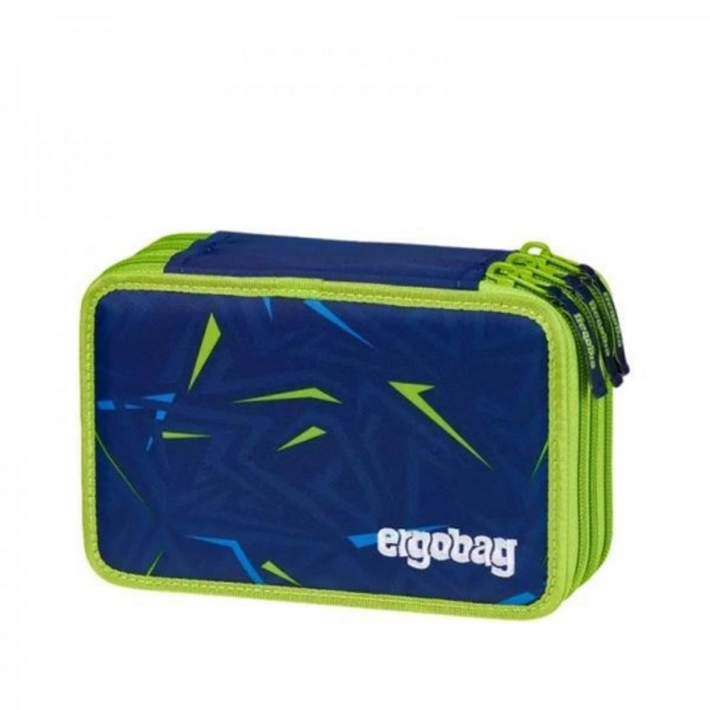 Astuccio 3 Zip Ergobag Run Bear - Blu e Verde