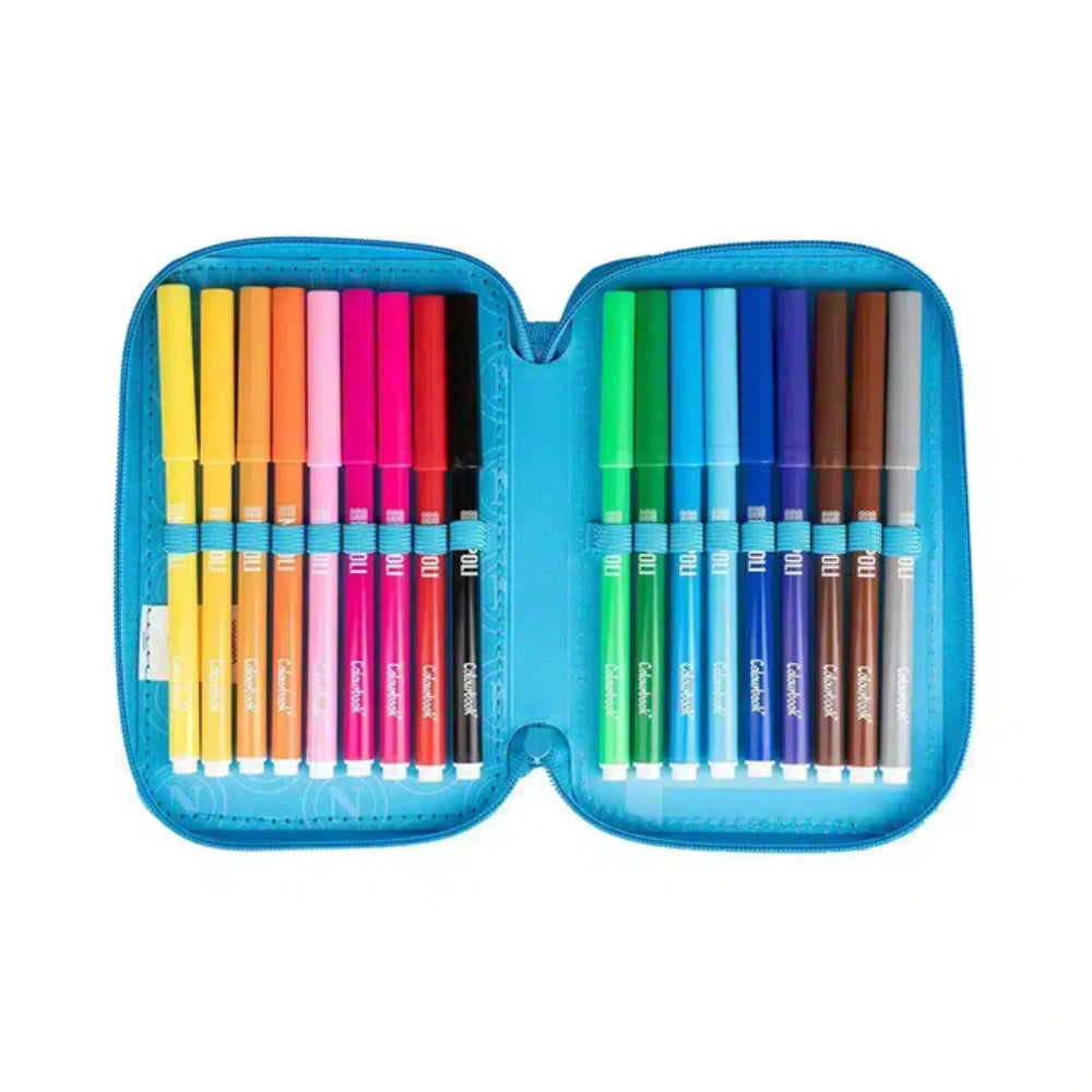 Astuccio 3 Zip SSC Napoli Ufficiale Colourbook con 44 Accessori