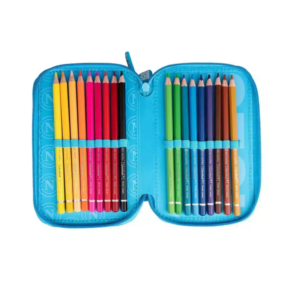 Astuccio 3 Zip SSC Napoli Ufficiale Colourbook con 44 Accessori