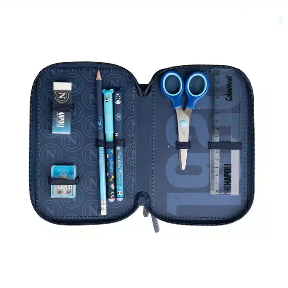 Astuccio 3 Zip SSC Napoli Ufficiale Colourbook con 44 Accessori