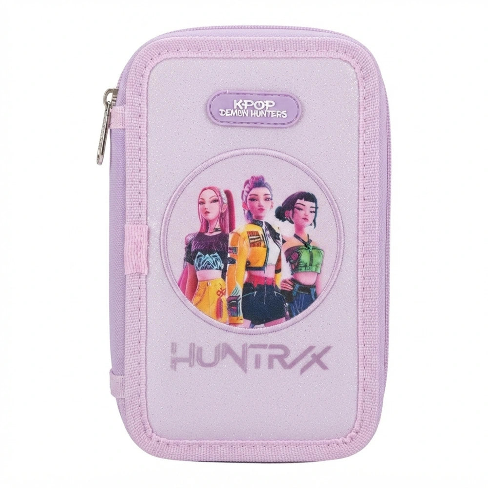 Astuccio 3 Zip Completo K-Pop Demon Hunters "Huntrix" Lilla Tie-Dye - Safta