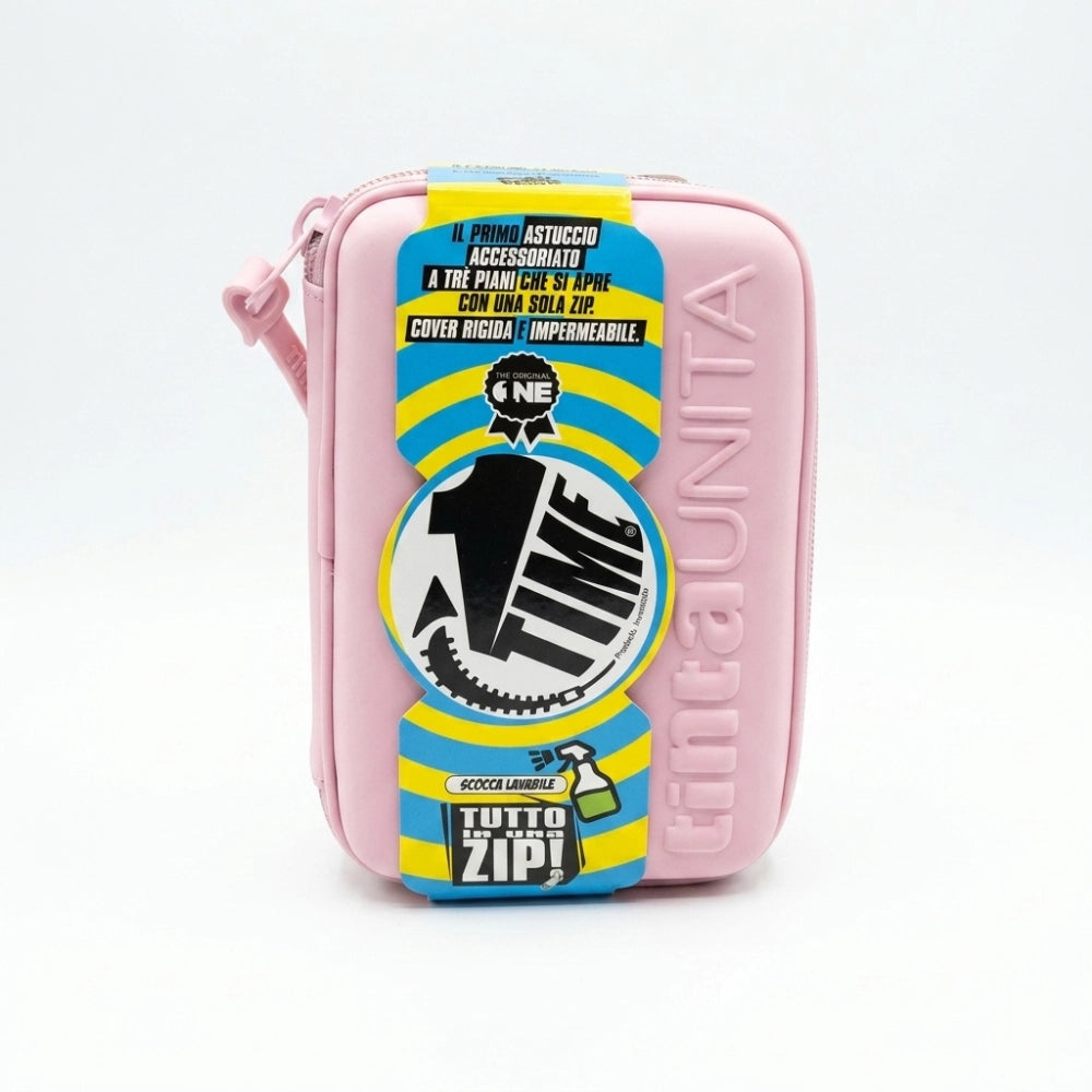 TintaUnita Astuccio Pieno One Time Rosa Pastello – 3 Piani, 1 Zip, 42 Pezzi