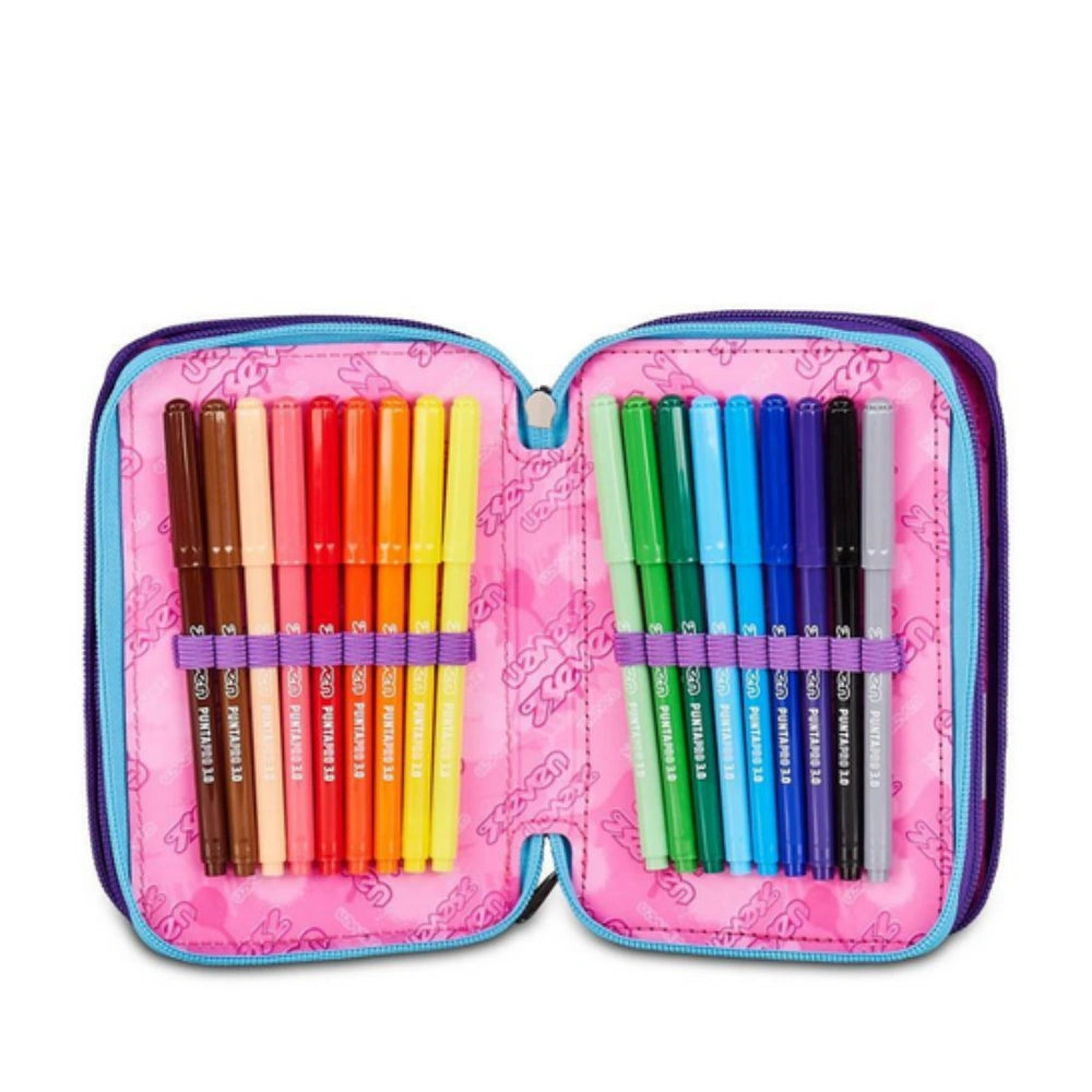 Astuccio Seven® 3 Zip Pink Fusion – Completo 45 Pezzi | Girl
