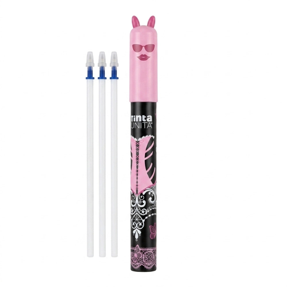 Porta Refill Tinta Unita Fashion con 3 Ricariche Penne Cancellabili