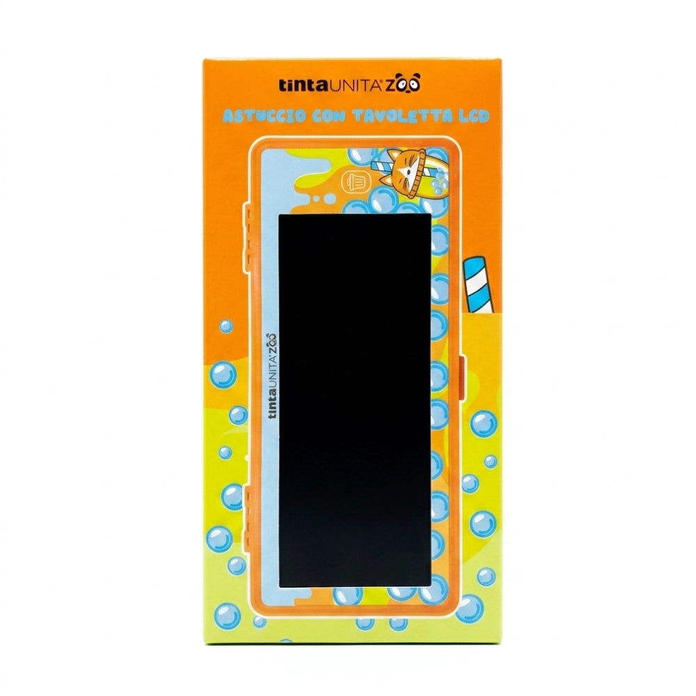 Astuccio Rigido TintaUNITA Zoo Bubble Tea con Lavagna LCD Integrata – Arancione
