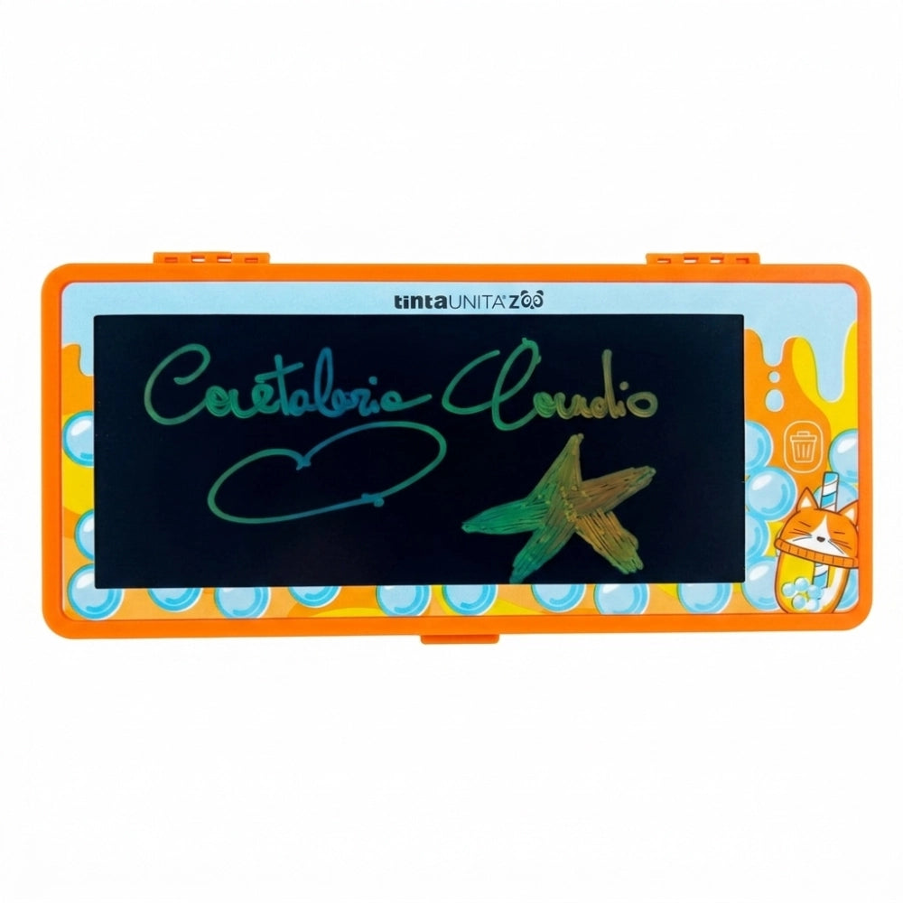 Astuccio Rigido TintaUNITA Zoo Bubble Tea con Lavagna LCD Integrata – Arancione