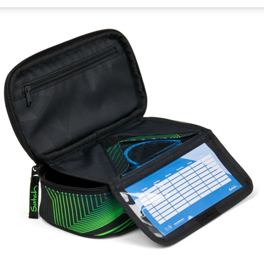 Astuccio Rigido Satch Seismic Green – Con Bande Penne e Vano Divisorio