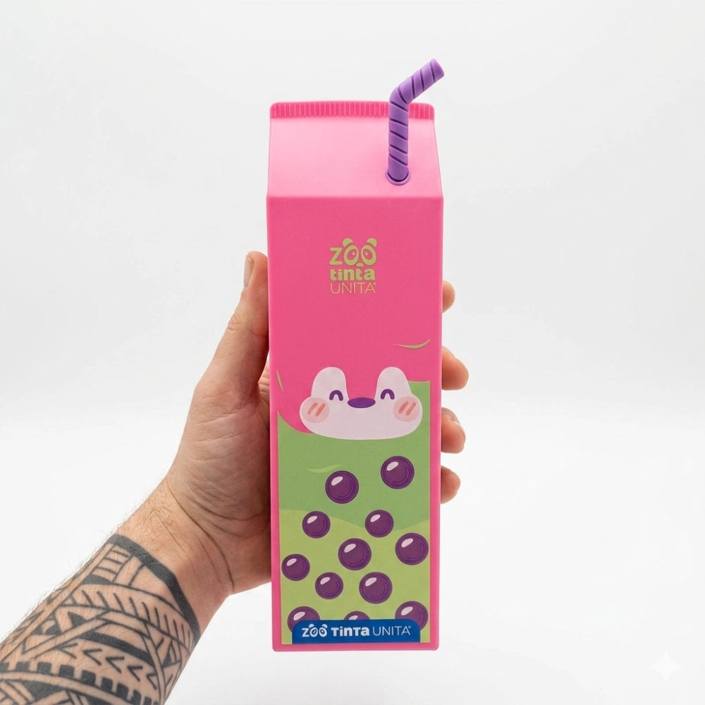 Astuccio in Silicone Bubble Tea Zoo Tinta Unita – Fuxia Orsetto