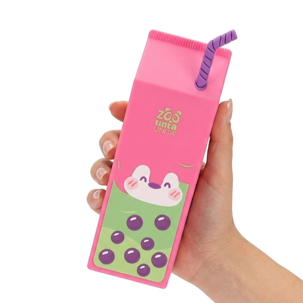 Astuccio in Silicone Bubble Tea Zoo Tinta Unita – Fuxia Orsetto