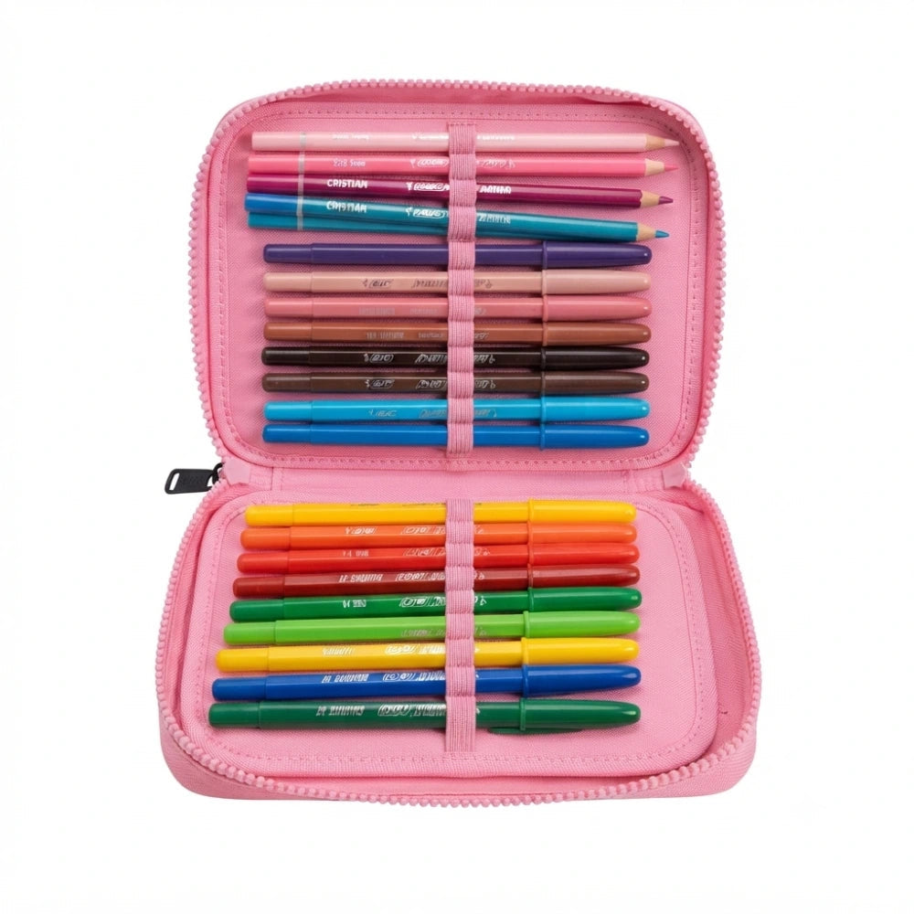 Astuccio TintaUNITA Drama Queen aperto – piano pennarelli e matite colorate