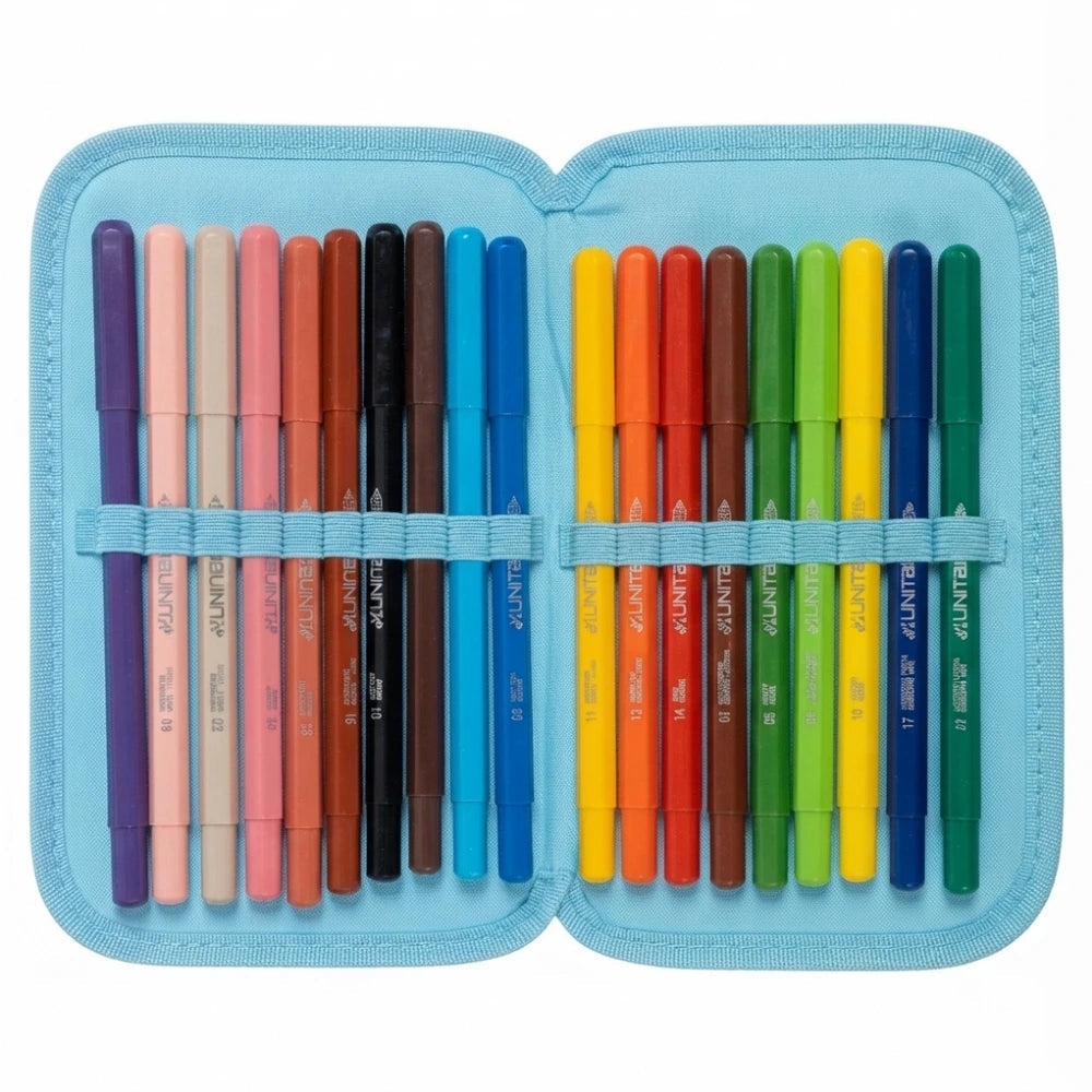 Astuccio OneTime TintaUnita - scomparto pennarelli a punta fine TintaUnita 18 colori