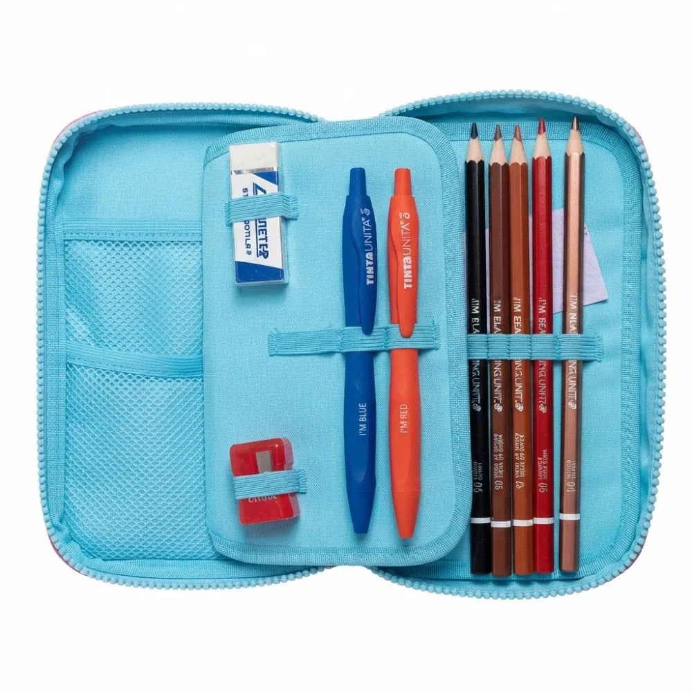Astuccio OneTime TintaUnita - scomparto penne cancellabili matite grafite e accessori scuola