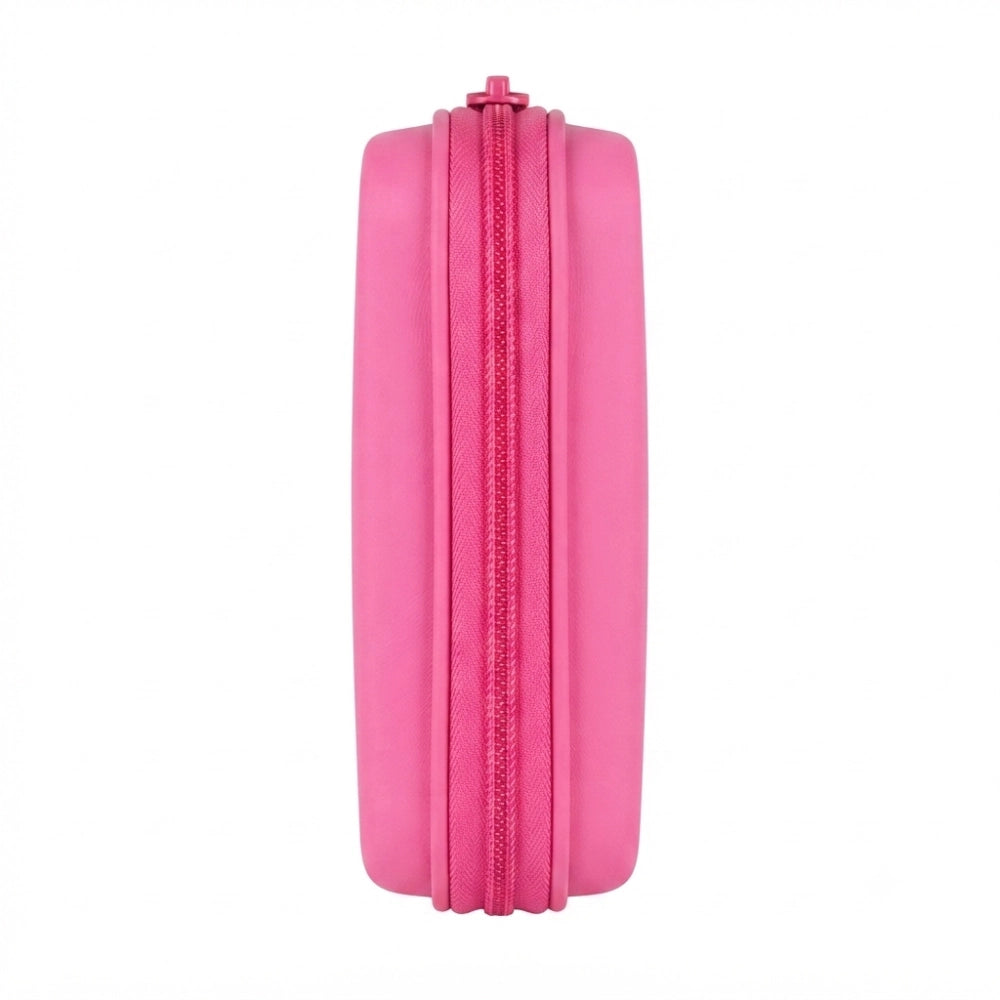 Astuccio One Time TintaUnita Rosa Acceso 3 Piani 1 Zip – fronte con etichetta