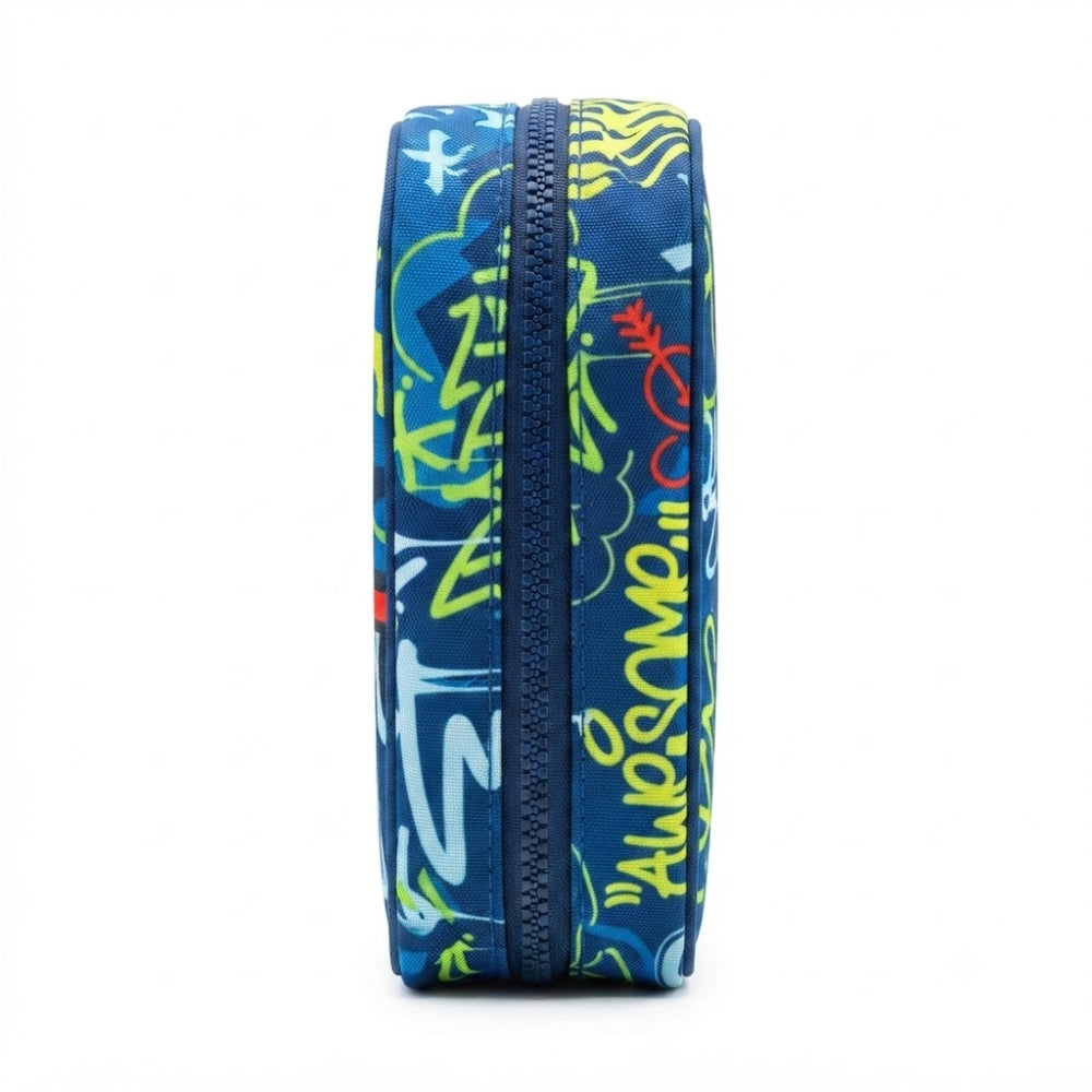 Astuccio TintaUNITA Shark OneTime Soft – vista frontale fantasia squalo graffiti blu