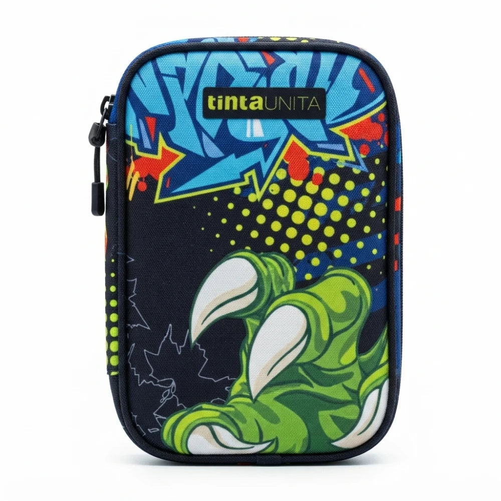 Astuccio TintaUNITA T-Rex OneTime Soft – vista frontale fantasia dinosauro graffiti
