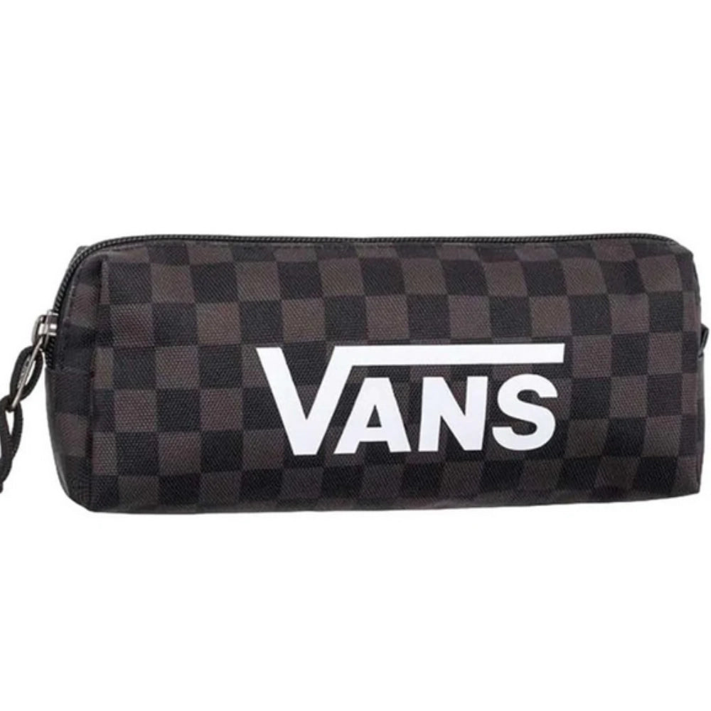Astuccio Vans Old Skool Pencil Pouch a Scacchi Nero e Grigio Charcoal | VN000H58BA51