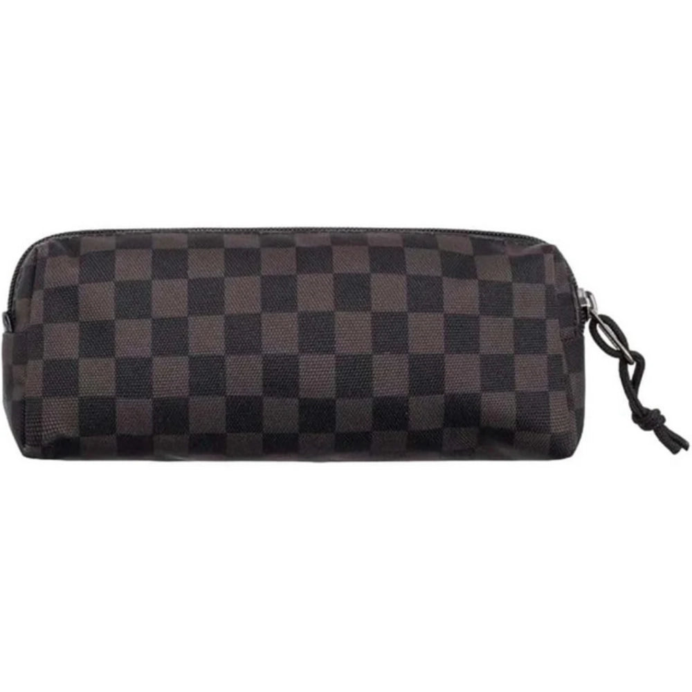 Astuccio Vans Old Skool Pencil Pouch a Scacchi Nero e Grigio Charcoal | VN000H58BA51