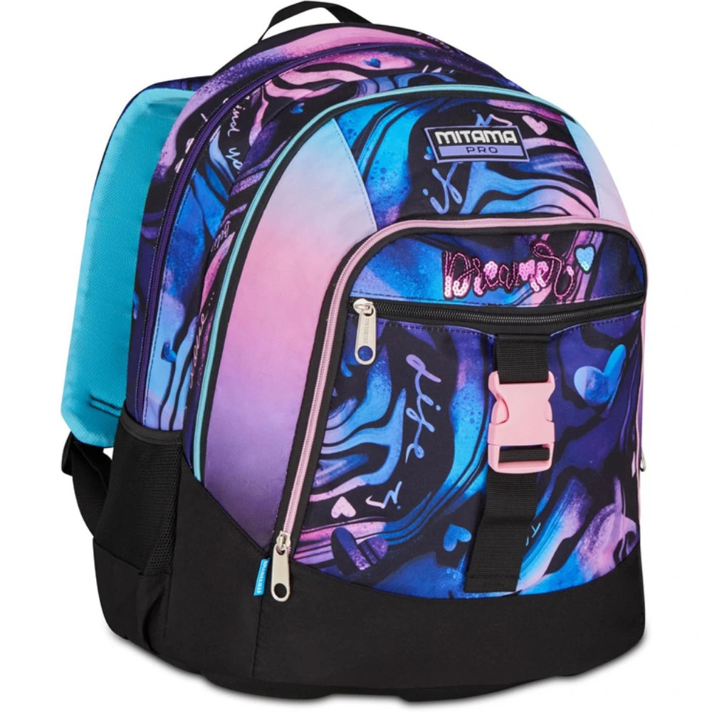 Zaino Scuola 2026 Girl Mitama Triple – 27L Ergonomico con Elastico Fluo