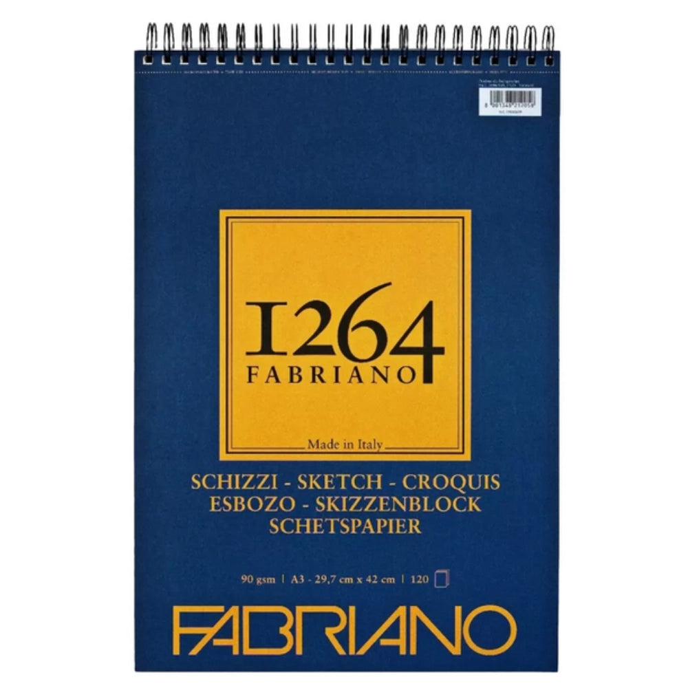 Fabriano 1264 Schizzi – Blocco Spiralato A3 120 Fogli Grana Naturale 90gr/mq