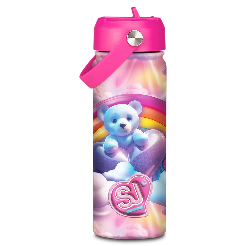 Borraccia Termica SJ Seven Teddy — 500ml Acciaio Inox con Cannuccia
