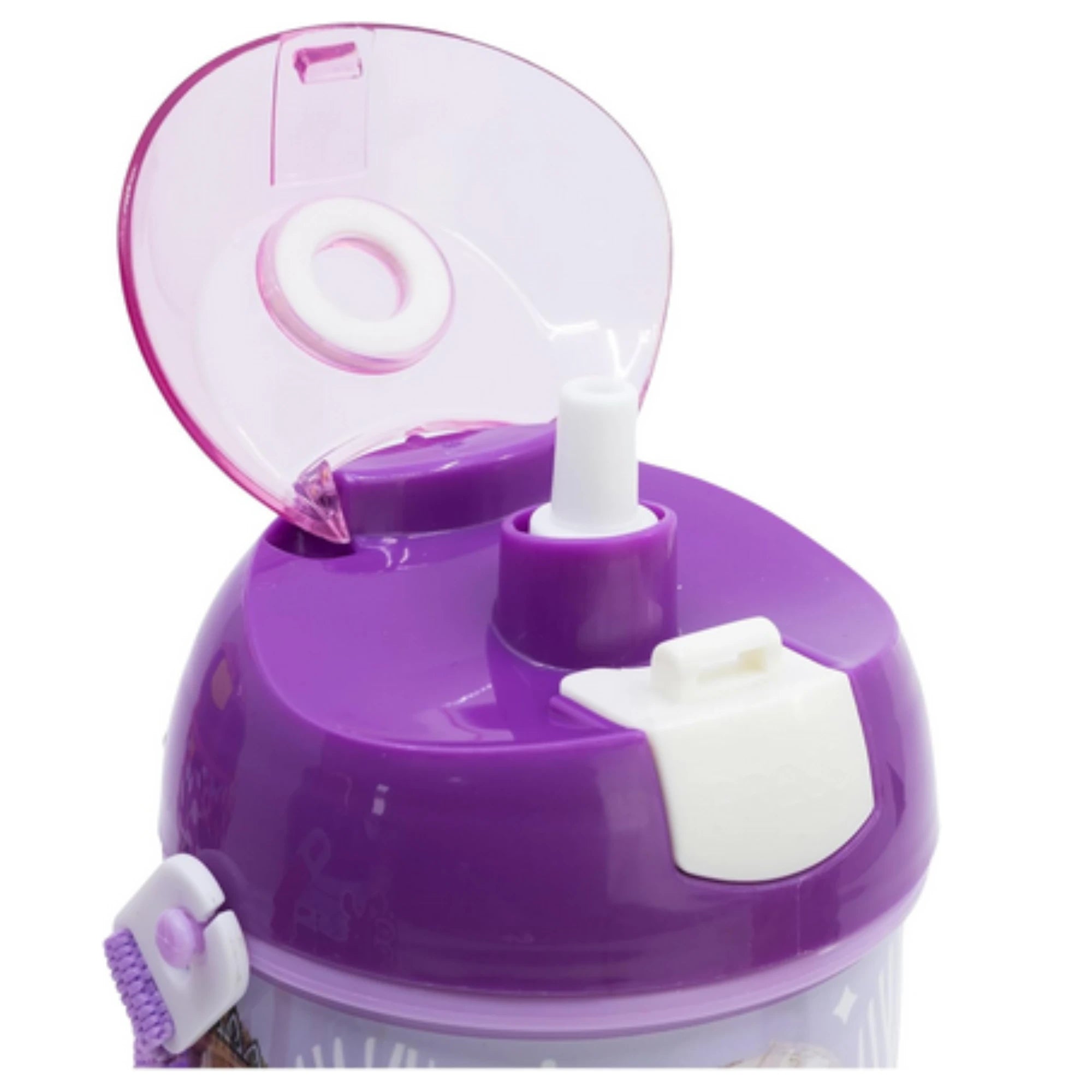 Borraccia Frozen in Plastica con Cannuccia e Tracollina 350ml