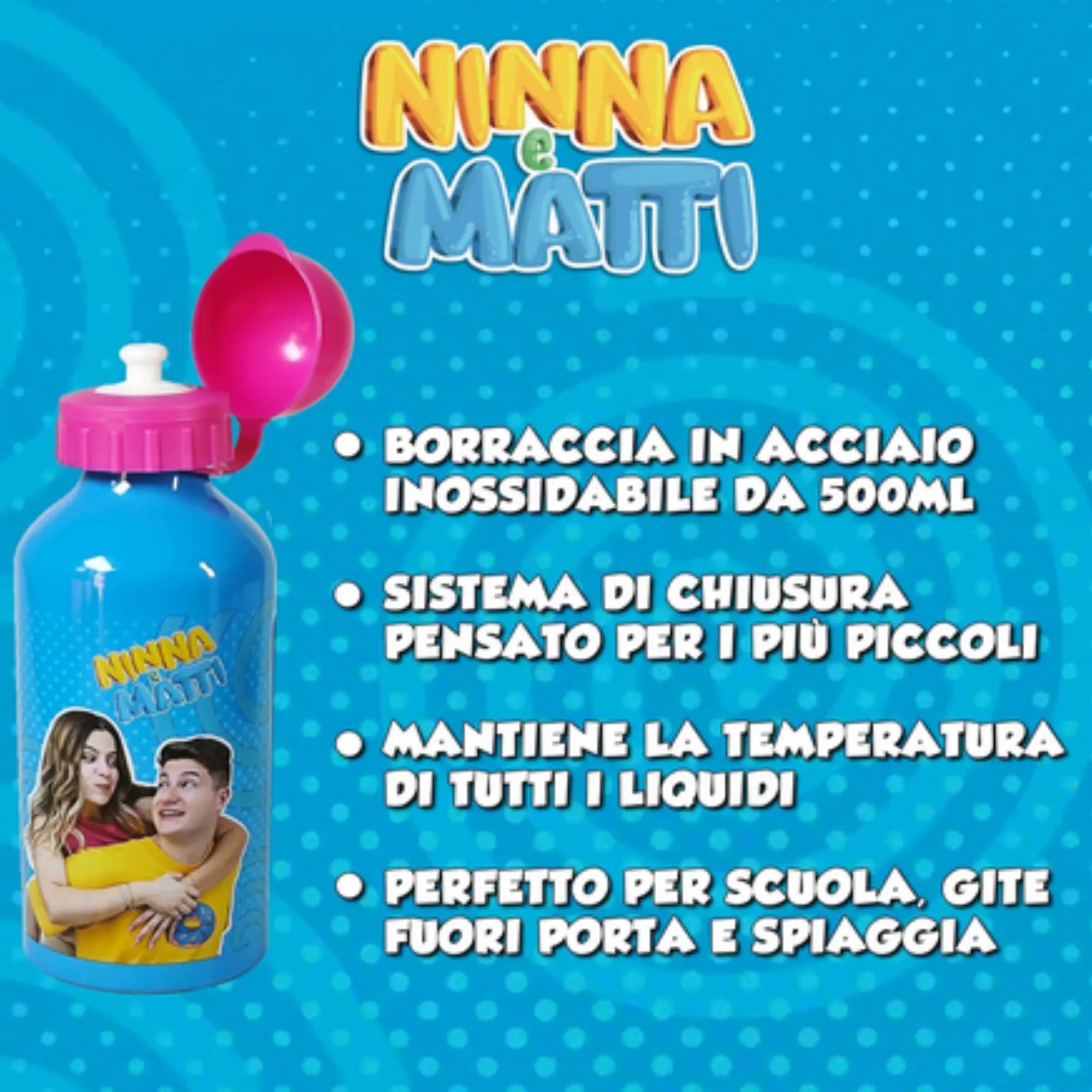 Borraccia Ninna e Matti in Acciaio Inossidabile 500ml
