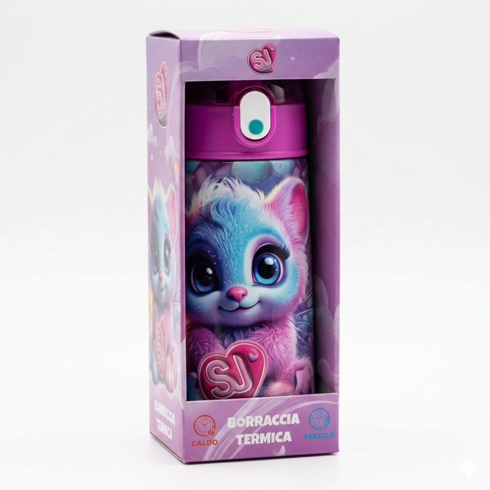 Borraccia Termica SJ Girl Gattino Stelle 460ml 2026 – Seven