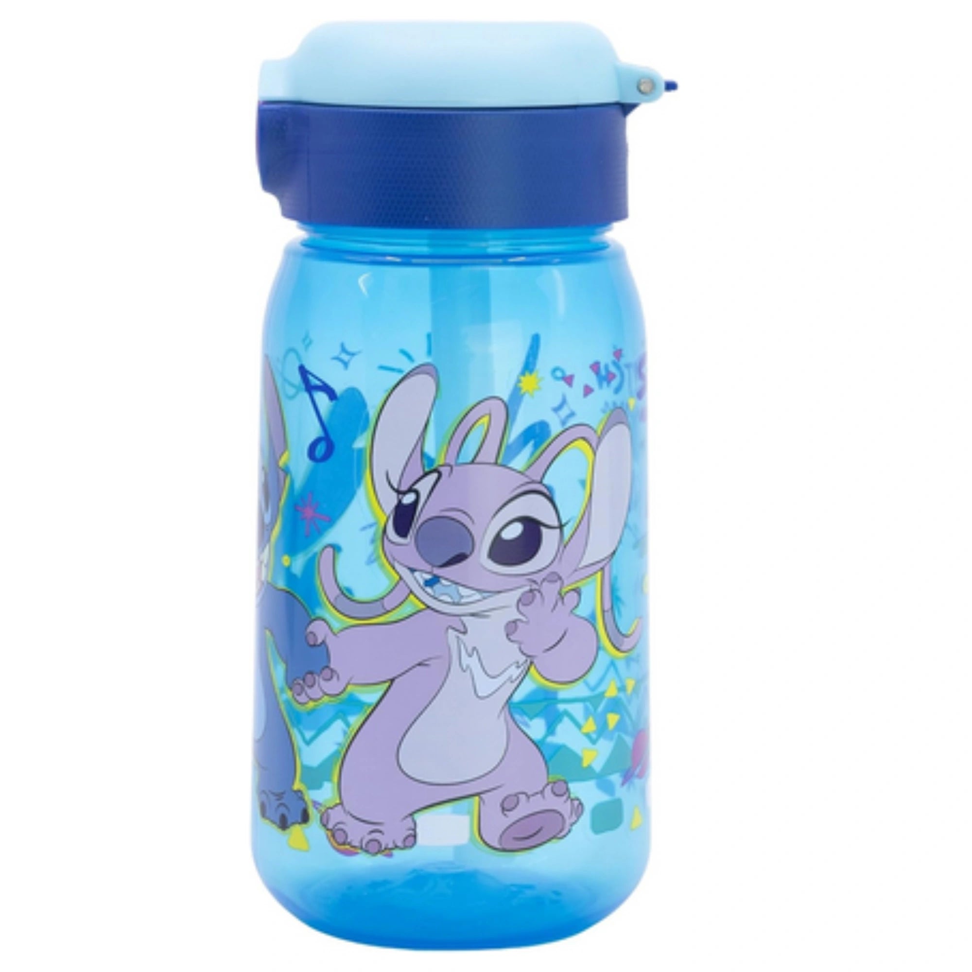 Borraccia Stitch in Plastica con Cannuccia 350ml