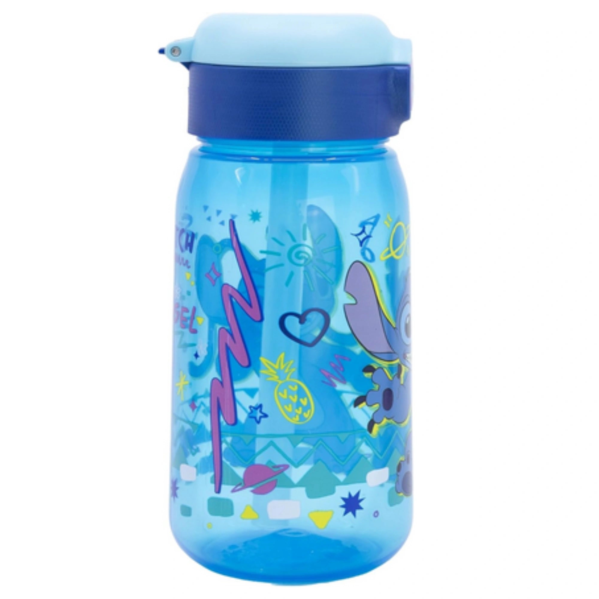 Borraccia Stitch in Plastica con Cannuccia 350ml