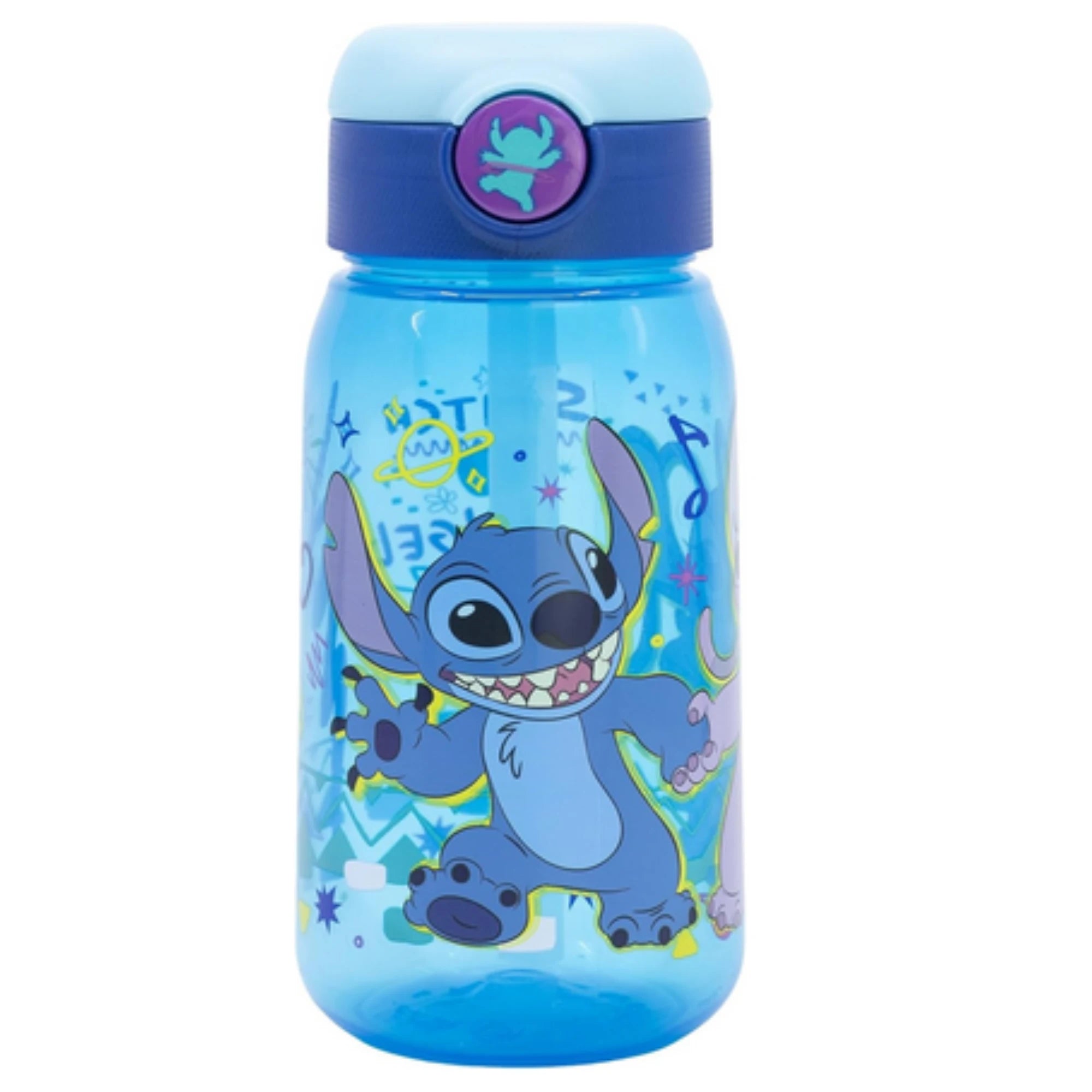 Borraccia Stitch in Plastica con Cannuccia 350ml