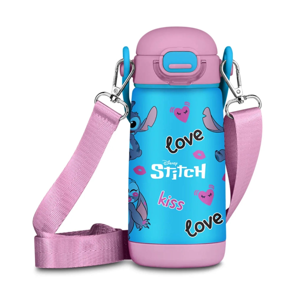 Borraccia Termica Kid Stitch Lilo & Stitch Azzurra con tracolla Seven 400ml acciaio inox