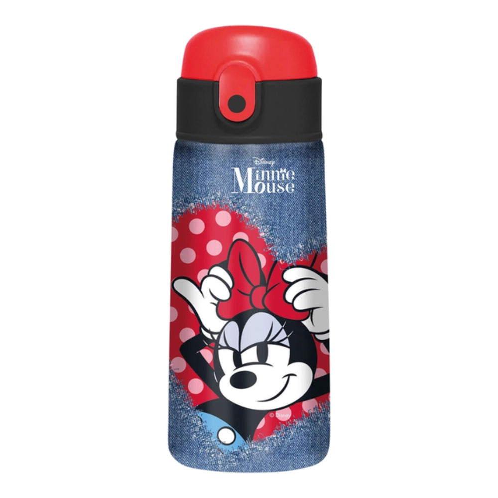 Borraccia Termica Kid Minnie Mouse Disney Seven 460ml acciaio inox con cannuccia silicone