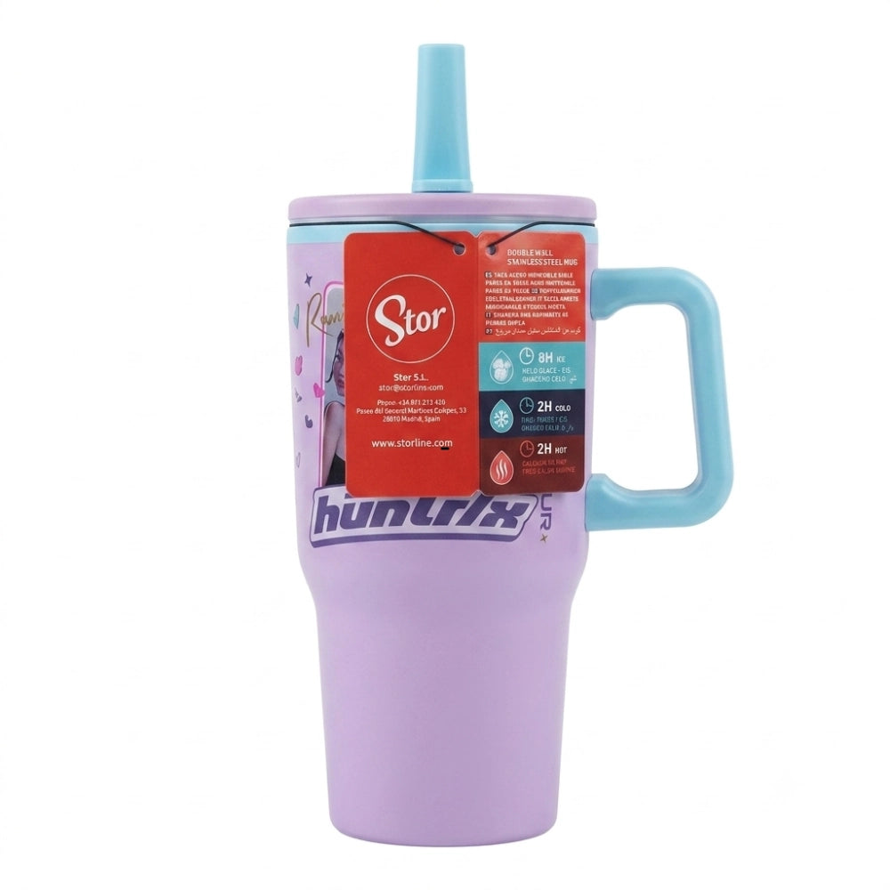 Tazza Termica K-Pop Demon Hunters Huntrix 640ml con Cannuccia Ripiegabile e Manico – Stor