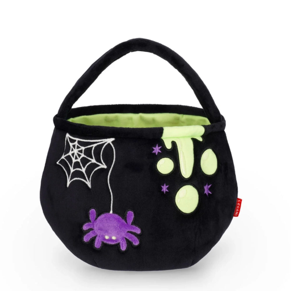 Borsa Halloween calderone Legami in uso con caramelle e decorazioni zucche