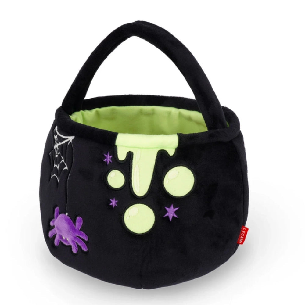 Borsa trick or treat calderone Legami vista laterale tessuto morbido ripiegabile