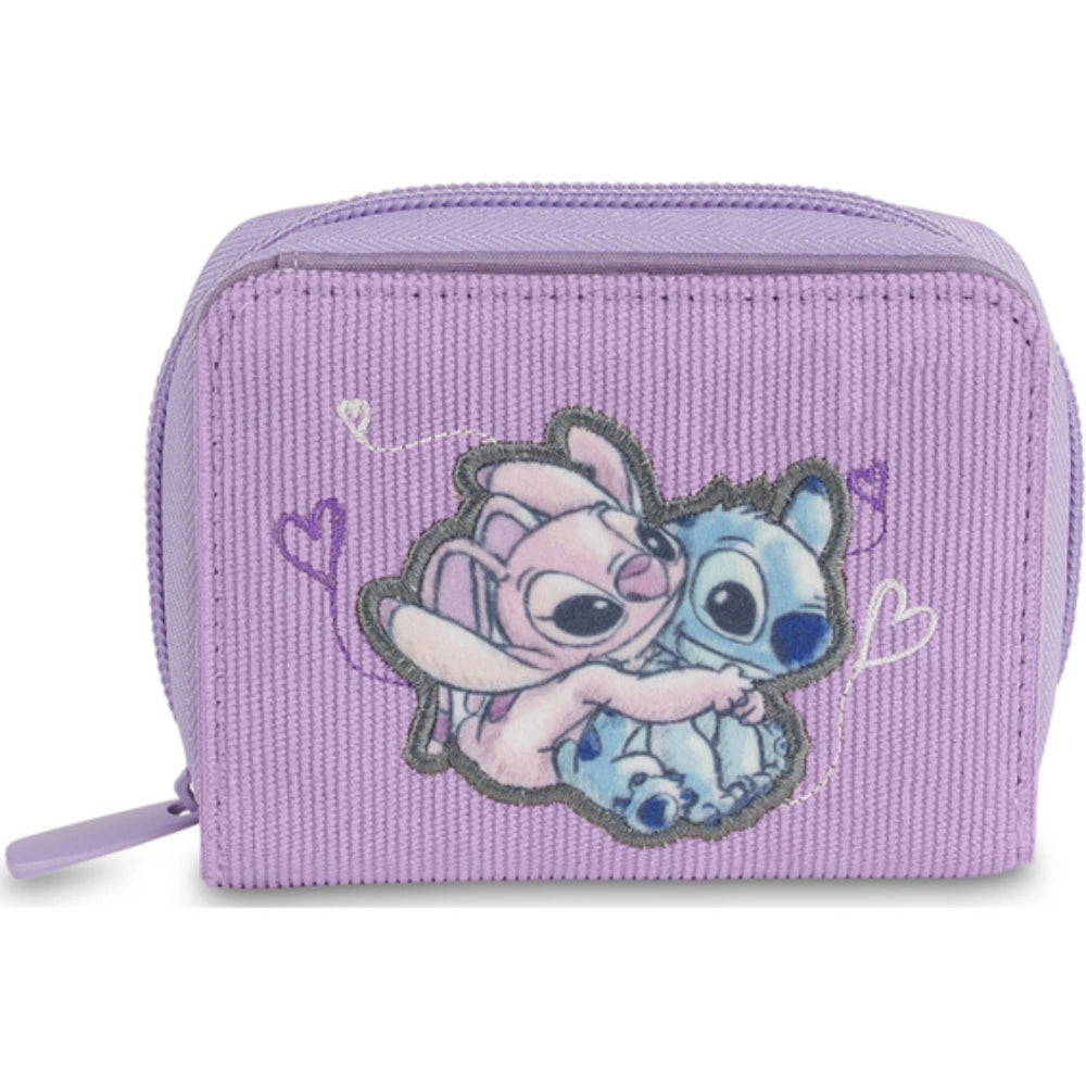 Disney Stitch e Angel Portafoglio in Tessuto Lilla