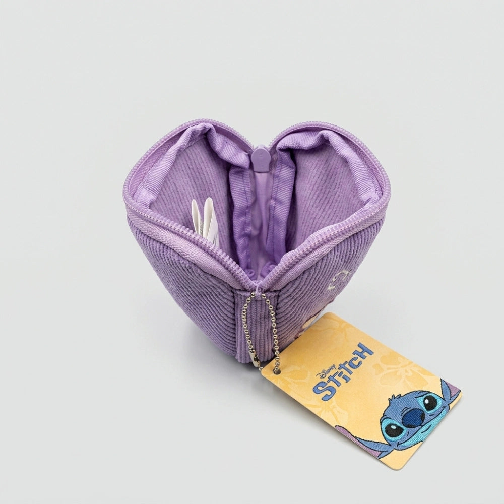 Disney Stitch e Angel Portamonete a Cuore Lilla